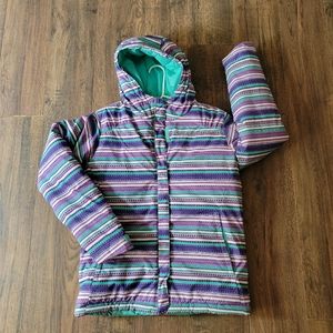 Columbia Girls Purple, Blue White Striped Winter Coat